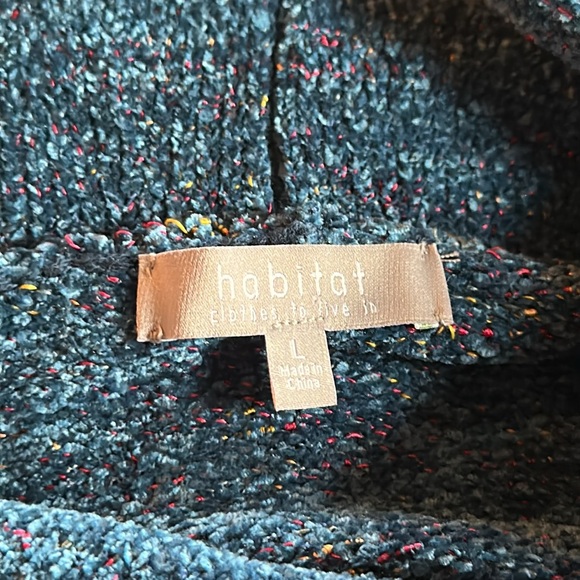 Habitat Clothes to Live In 87740 Tweed‎ Cowl Tunic Sweater Side Buttons L NWOT - Picture 8 of 11